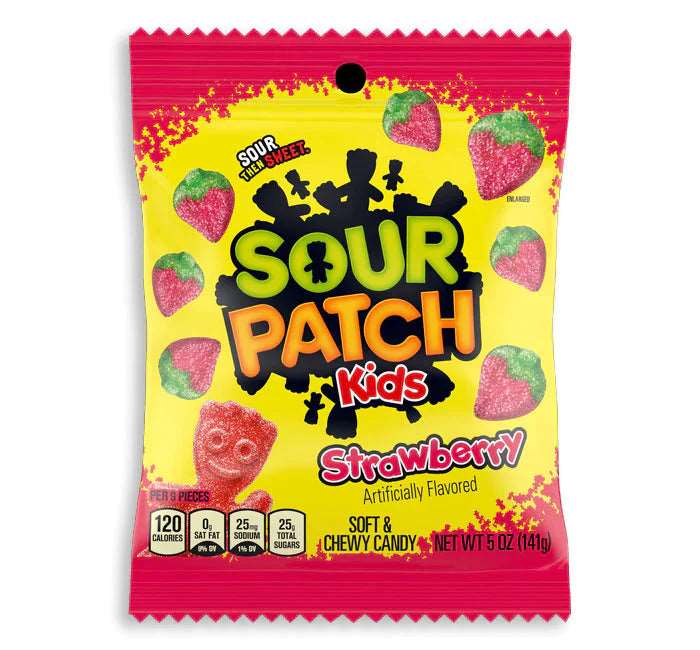 Sour Patch Kids Strawberry (USA) - Strawberry flavored sour gummy candies [130g]