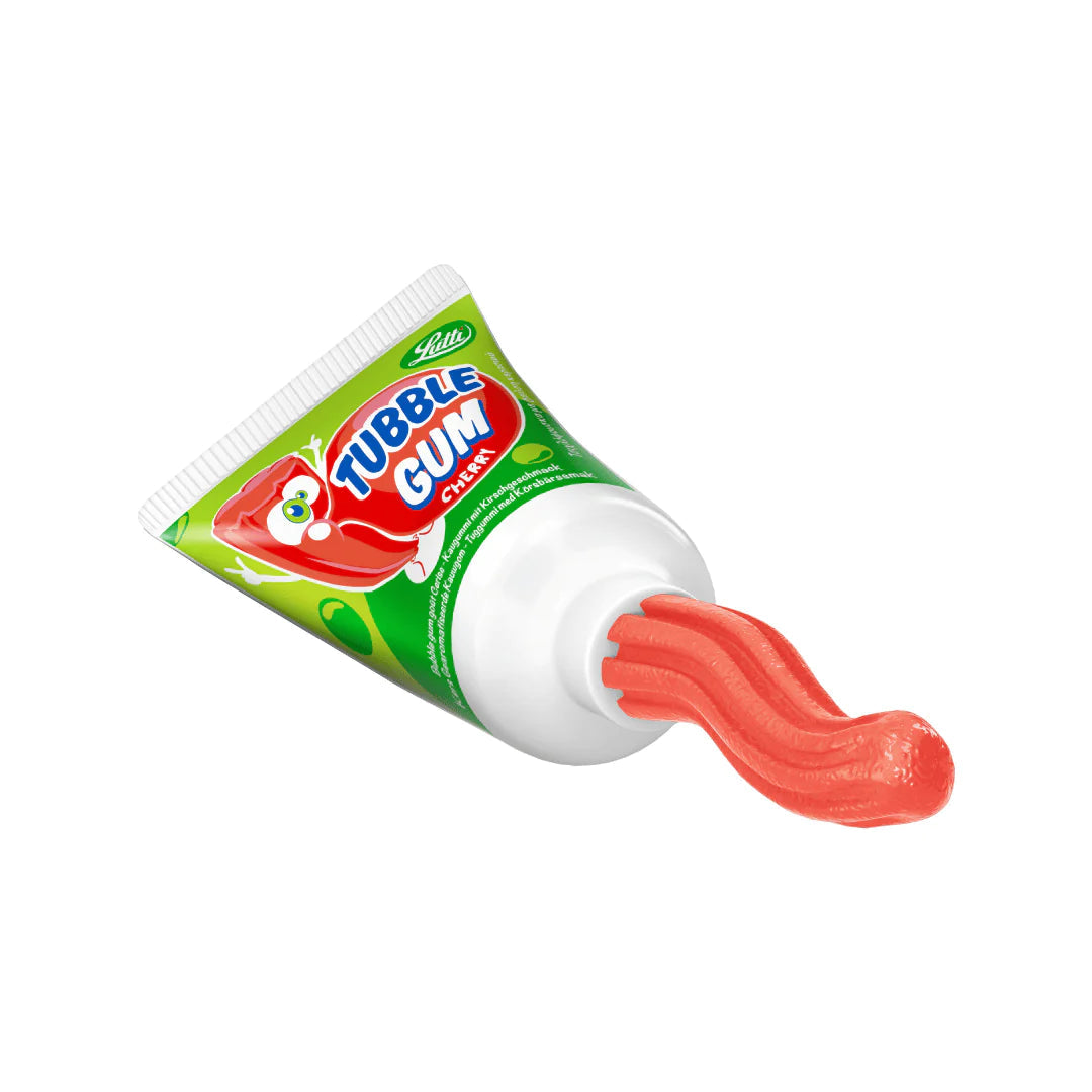 Lutti Tubble Gum Cherry - Tube of cherry flavored chewing gum (35g)