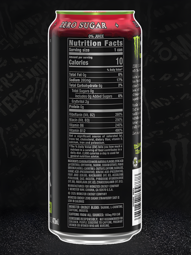 2026 Monster Energy Strawberry Shot Zero Sugar [473ml]