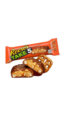 Reese's Take 5 USA - barretta di cioccolato al latte ripiena di croccanti pretzel, caramello, burro di arachidi (42g)