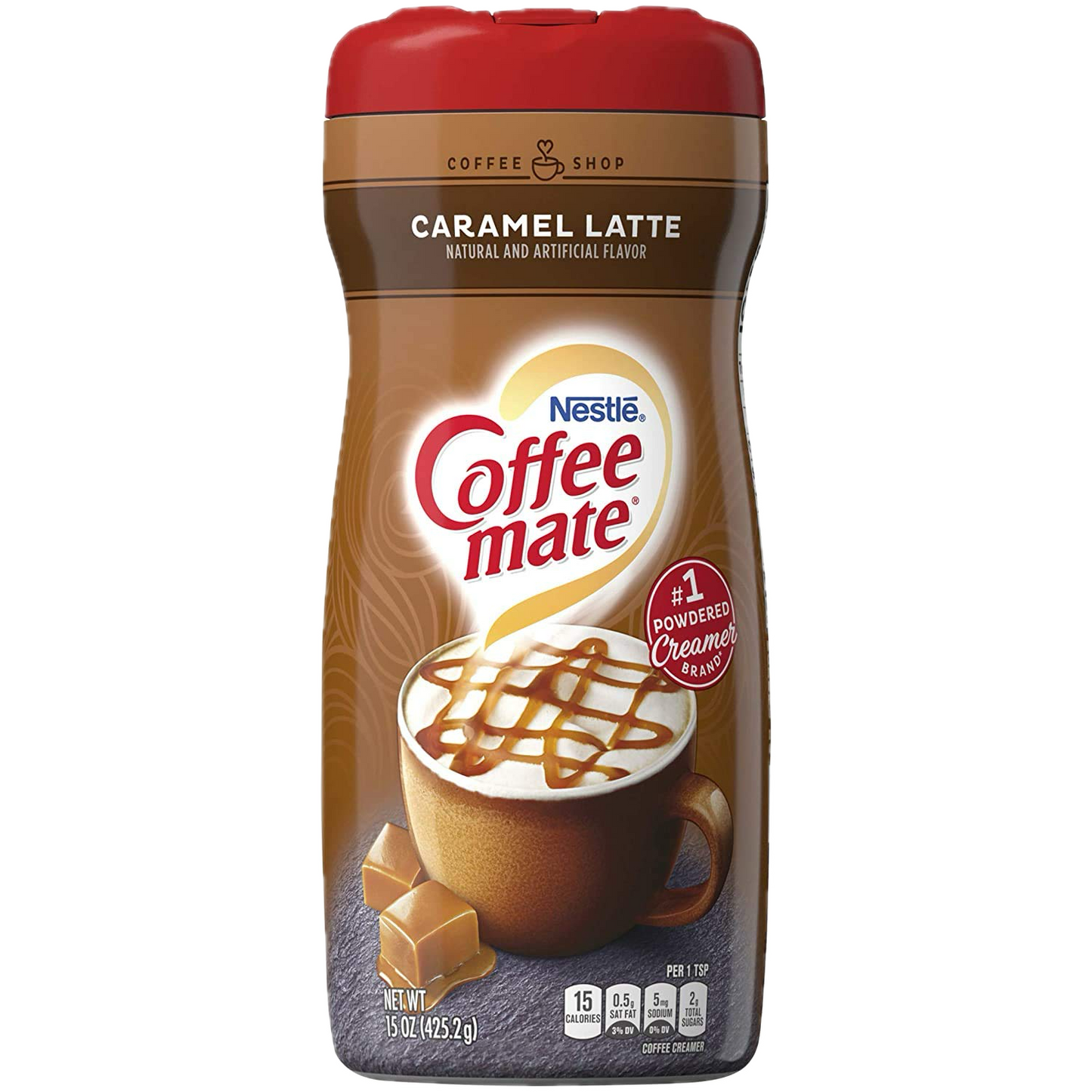 Coffee Mate Caramel Latte (USA) - Powdered preparation with Milk and Caramel flavour (425g) 