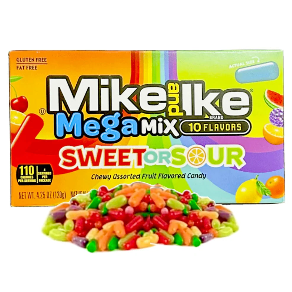 Mike and Ike Sour Mega Mix Sweet or Sour (USA) - Caramelle morbide Fruttate Aspre [120g]