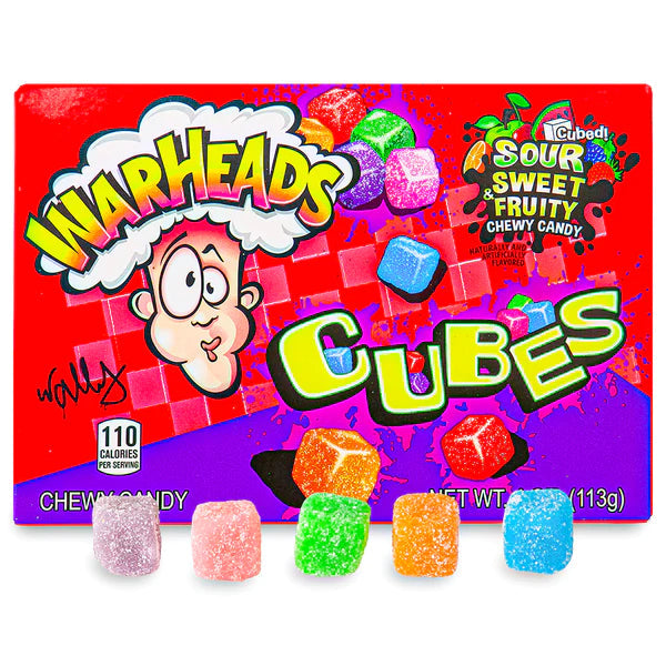 Warheads Chewy Cubes USA - Caramelle gommose acide alla frutta (113g)