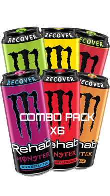 COMBO PACK MONSTER ENERGY REHAB USA ( GREEN+WATERMELON+LEMONADE+PEACH+WILD BERRY+STRAWBERRY) [458ml]