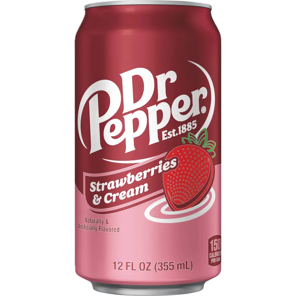 Dr Pepper Strawberries &amp; Cream USA - Strawberry and Cream Soft Drink (355ml)