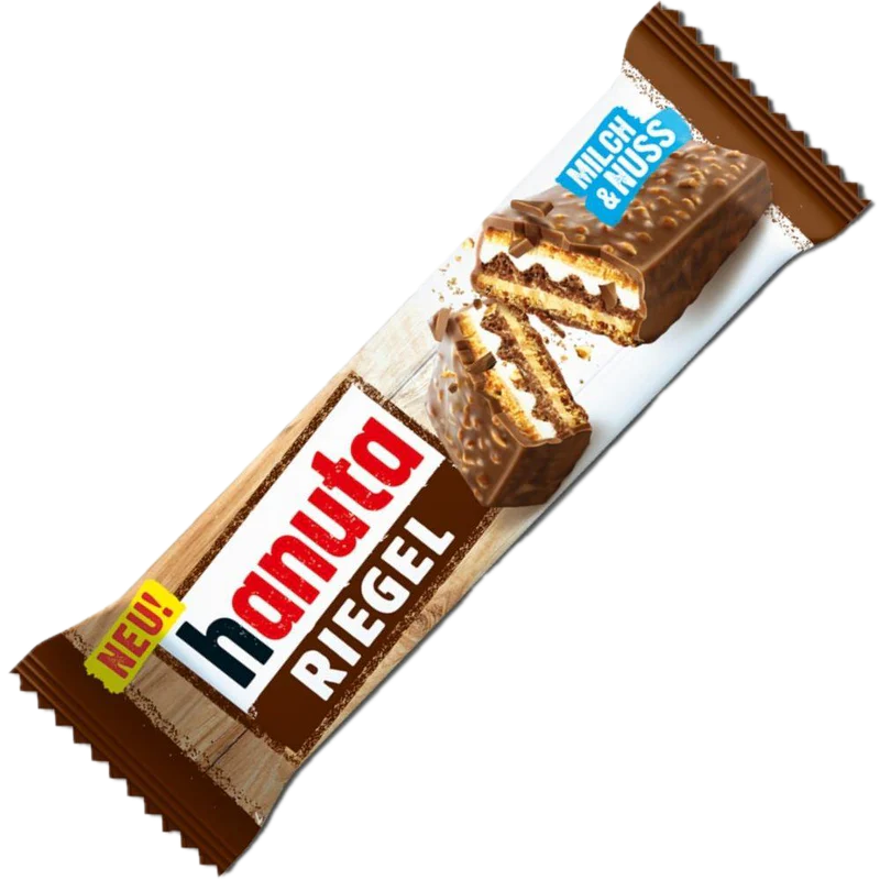 hanuta Riegel - Wafer Croccante al Cacao con crema al latte e nocciola