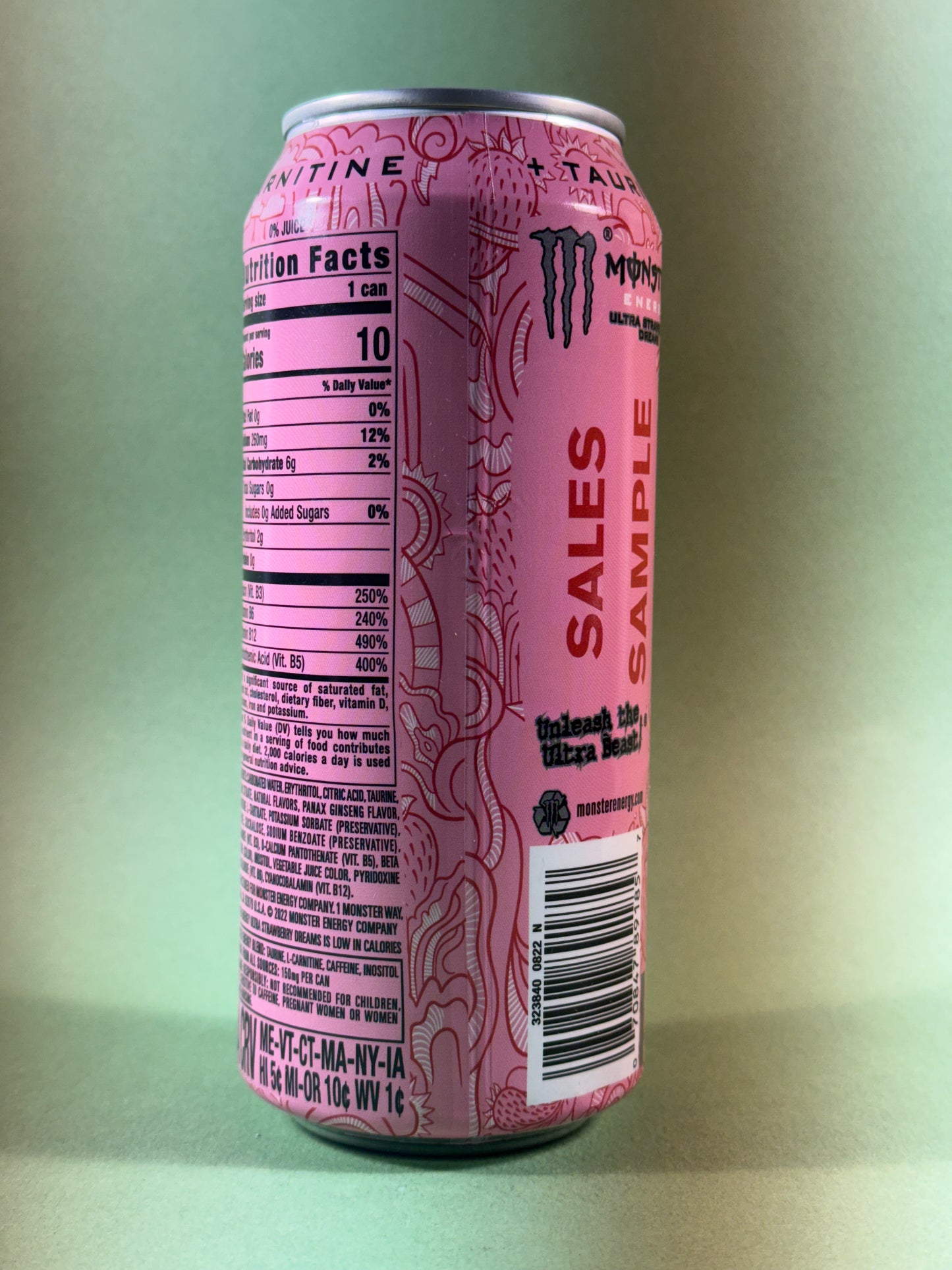 Monster Energy Ultra Strawberry Dreams Sales Sample [#A1] 