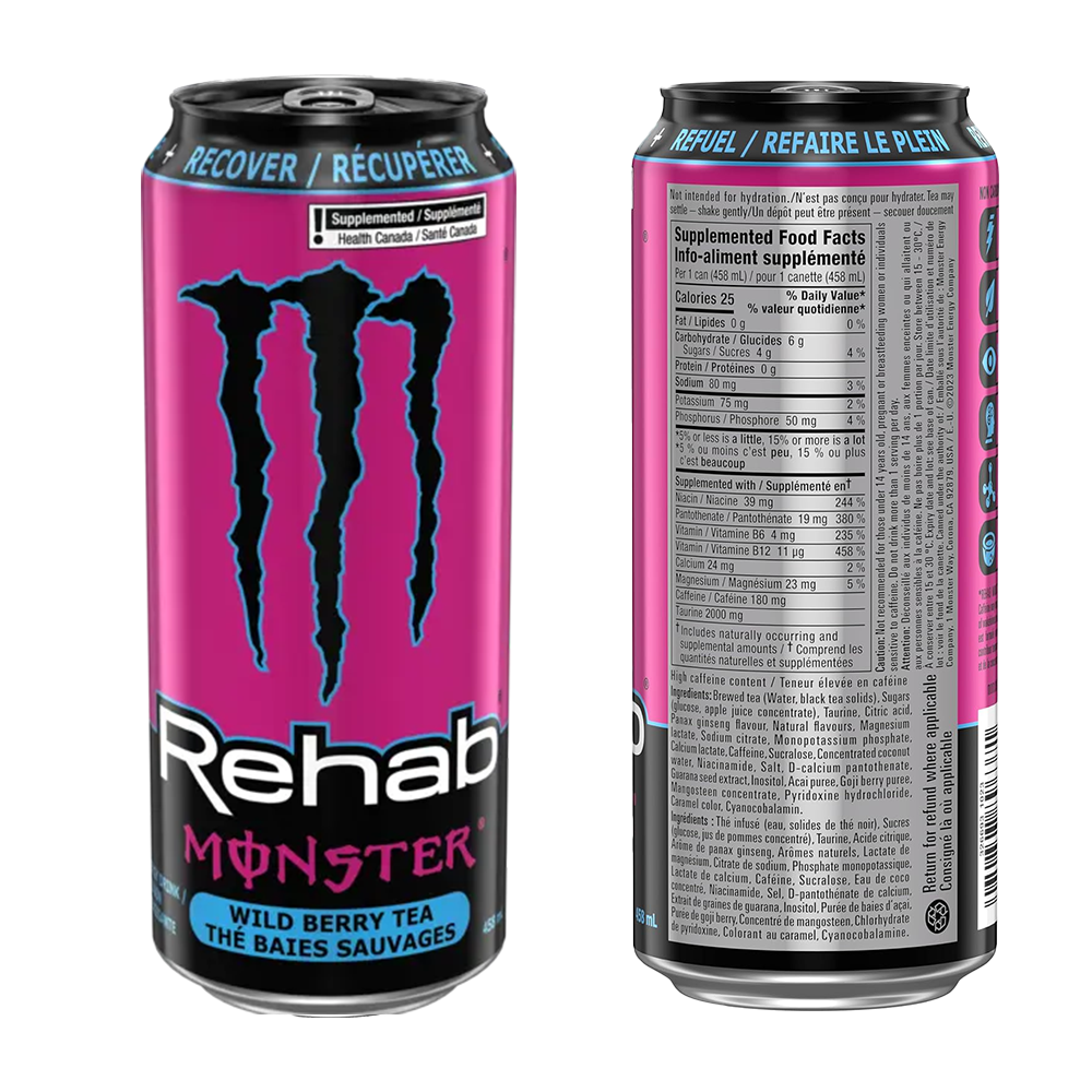 Monster Energy Recover Rehab Wild Berry Tea  [458ml] Canada