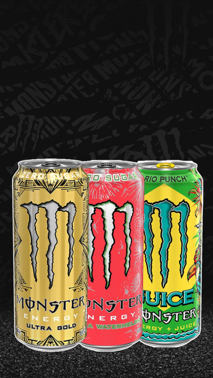Monster Energy Variety Pack [473ml] Rio Punch + Ultra Gold + Ultra Watermelon