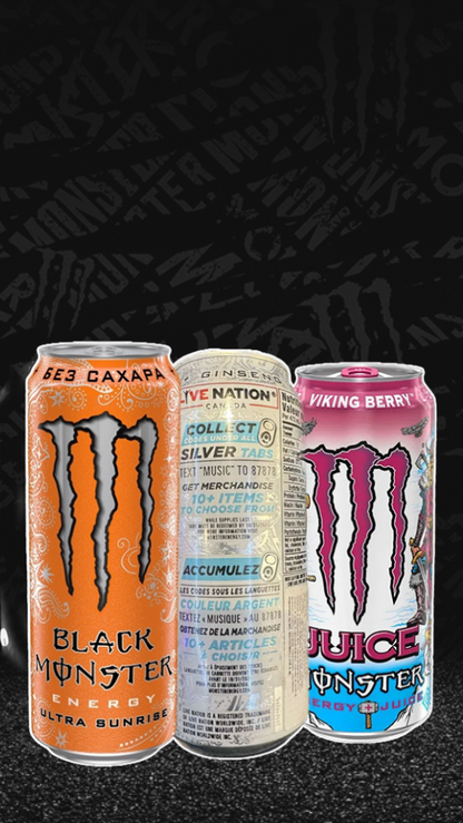 Monster Energy Special Box: Black Monster Ultra Sunrise + Viking Berry + Ultra Live Nation
