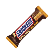 Snickers Creamy Peanut Butter - Barretta di cioccolato con cuore al burro di arachidi, noci e caramello (55g)