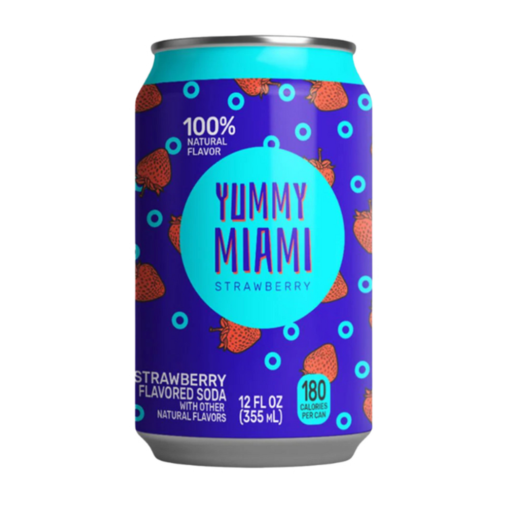 Yummy Miami Strawberry (USA) - Bibita analcolica frizzante al gusto di fragola [335ml]