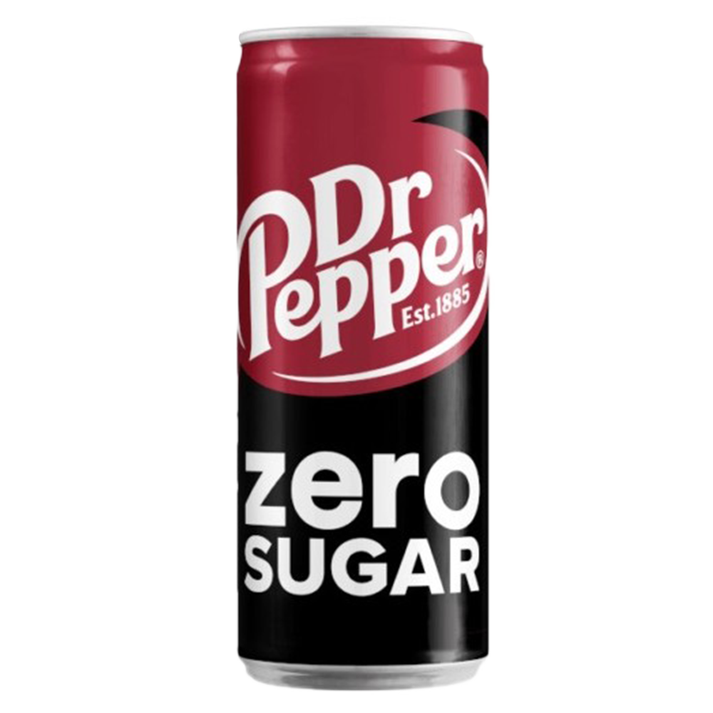 Dr Pepper Zero Sugar - Bevanda analcolica alla ciliegia, vaniglia e spezie senza zucchero (330 ml)