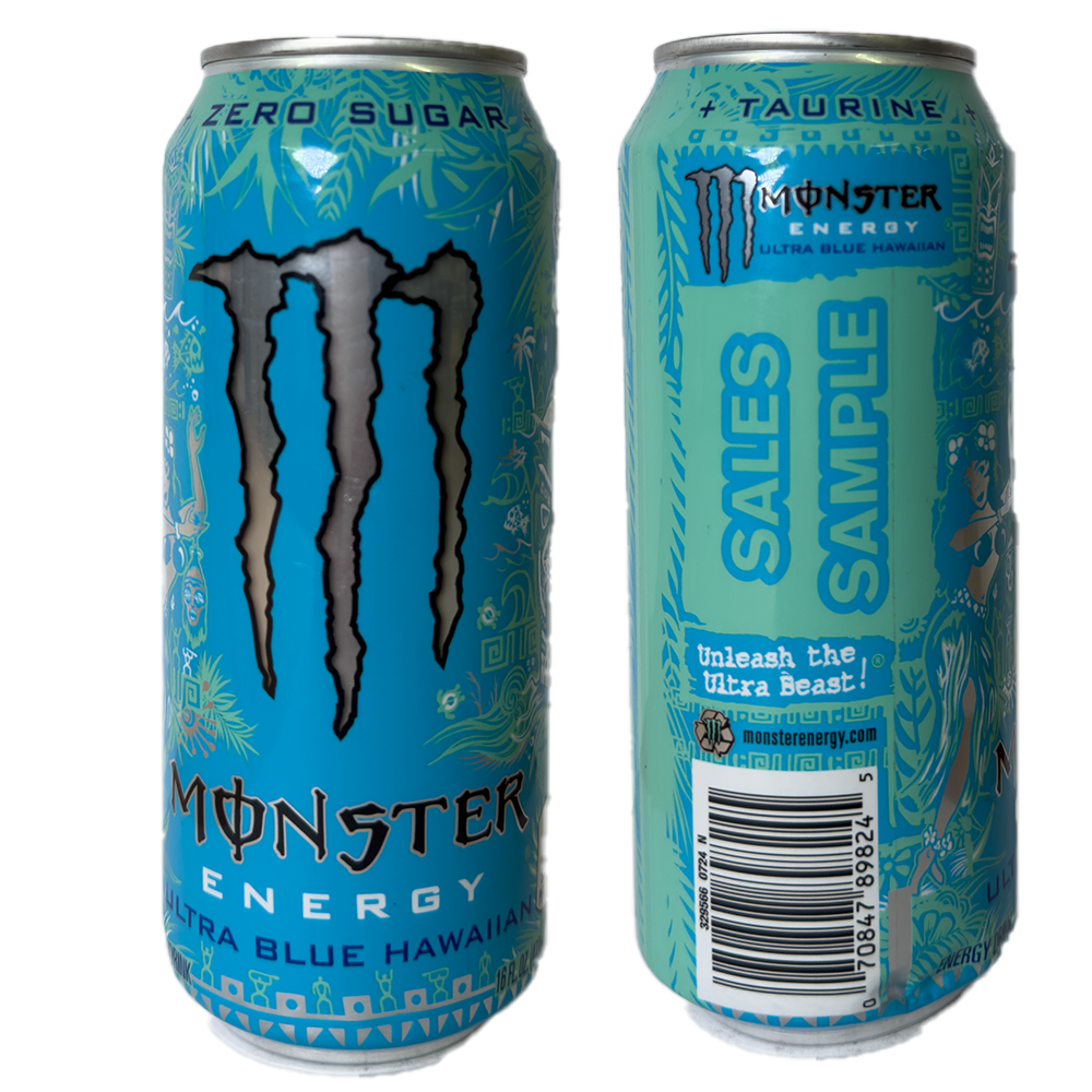 Monster Energy Ultra Blue Hawaiian SALES SAMPLE (USA) A1 