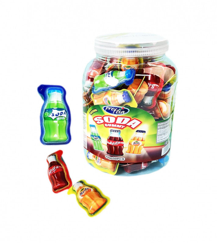 PF Soda Bottle Gummy In Jar (50pc - 500g)