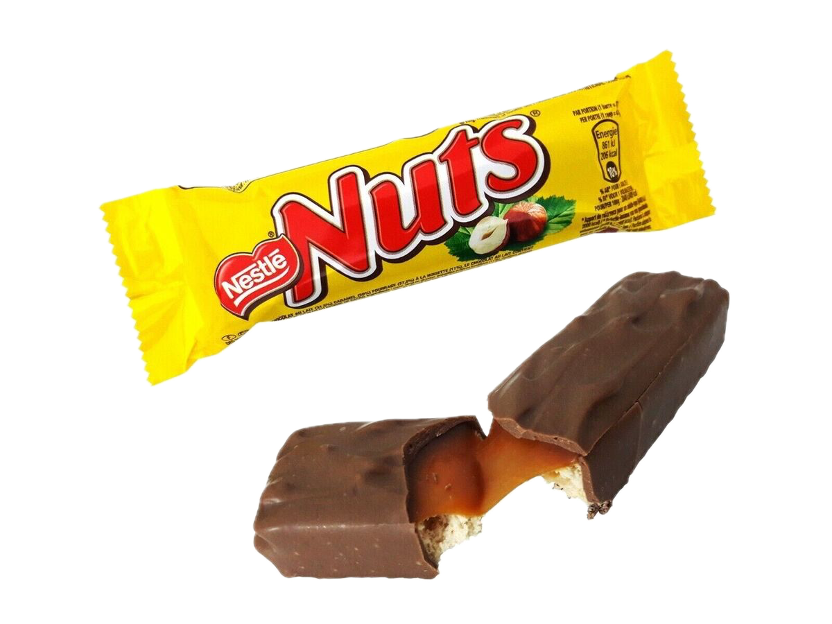 Nuts Nestle Chocolate Bar - Barretta di Cioccolato al Latte con ripieno di crema alle Nocciole (42g)